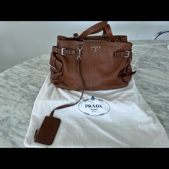 Prada Handbags - Prada shoulder bag Vitello Daino Buckle with coin purse attachment